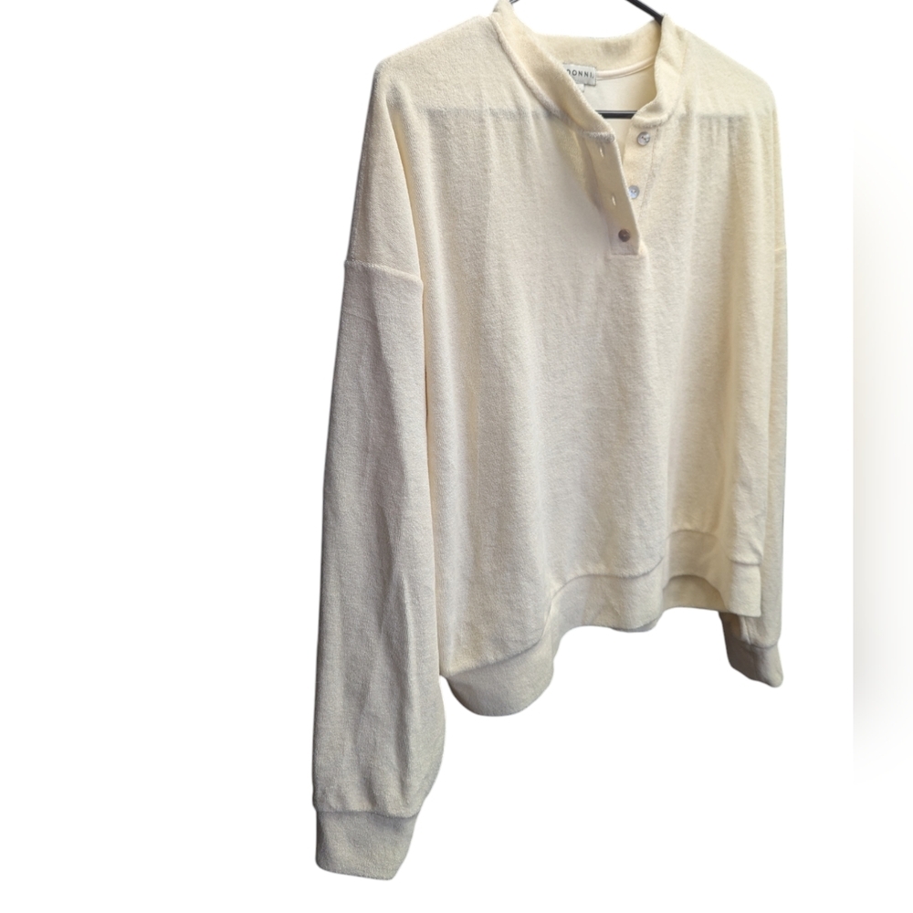 DONNI. Eco Fleece Button Sweatshirt